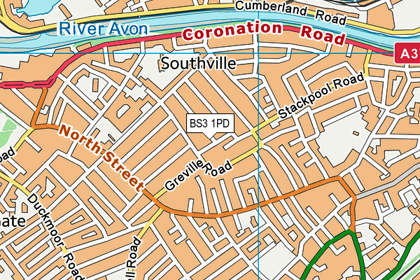 BS3 1PD map - OS VectorMap District (Ordnance Survey)