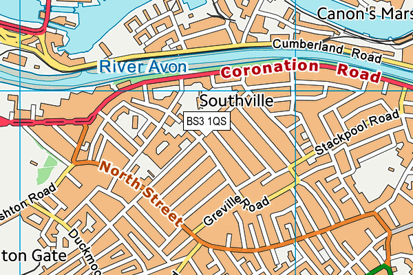 BS3 1QS map - OS VectorMap District (Ordnance Survey)