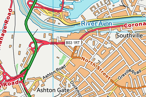 BS3 1RT map - OS VectorMap District (Ordnance Survey)