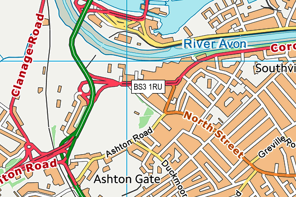 BS3 1RU map - OS VectorMap District (Ordnance Survey)