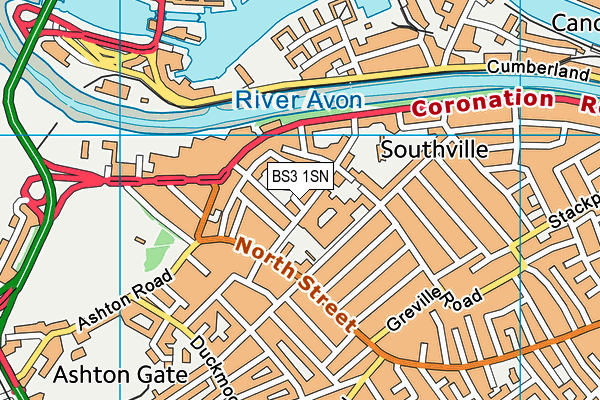 BS3 1SN map - OS VectorMap District (Ordnance Survey)