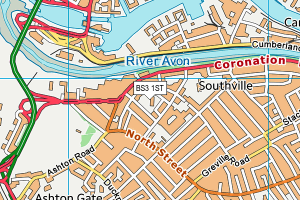 BS3 1ST map - OS VectorMap District (Ordnance Survey)