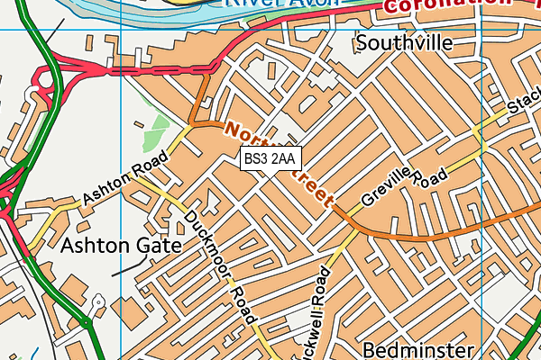BS3 2AA map - OS VectorMap District (Ordnance Survey)