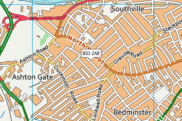 BS3 2AB map - OS VectorMap District (Ordnance Survey)