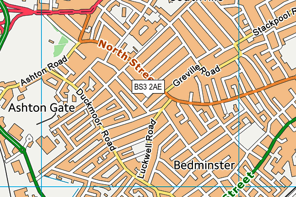 BS3 2AE map - OS VectorMap District (Ordnance Survey)