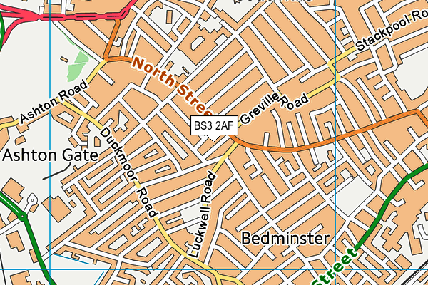 BS3 2AF map - OS VectorMap District (Ordnance Survey)