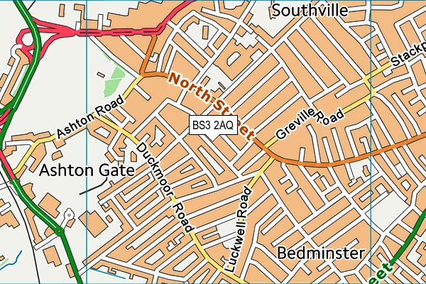 BS3 2AQ map - OS VectorMap District (Ordnance Survey)