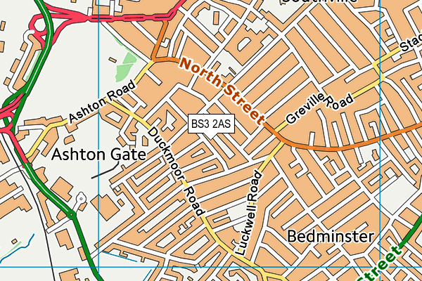 BS3 2AS map - OS VectorMap District (Ordnance Survey)