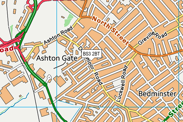 BS3 2BT map - OS VectorMap District (Ordnance Survey)