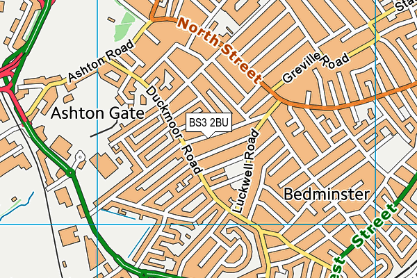 BS3 2BU map - OS VectorMap District (Ordnance Survey)