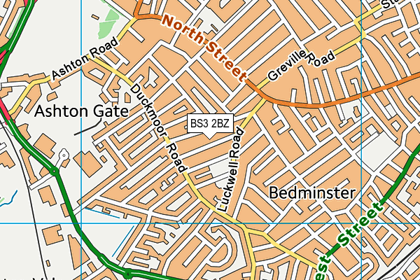 BS3 2BZ map - OS VectorMap District (Ordnance Survey)