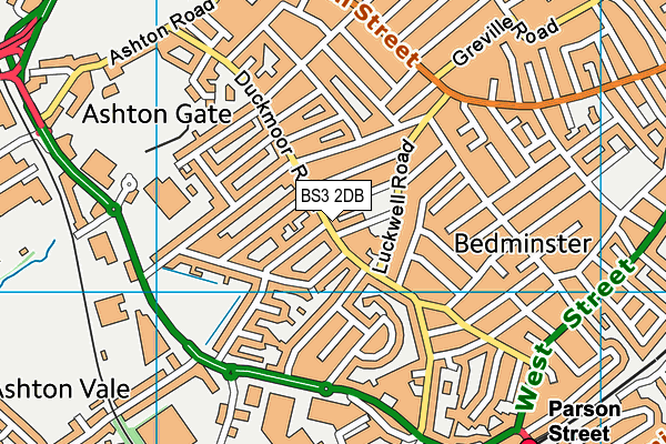 BS3 2DB map - OS VectorMap District (Ordnance Survey)