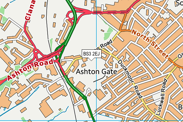 Bristol City Fc (Ashton Gate Stadium) map (BS3 2EJ) - OS VectorMap District (Ordnance Survey)