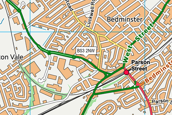 BS3 2NW map - OS VectorMap District (Ordnance Survey)