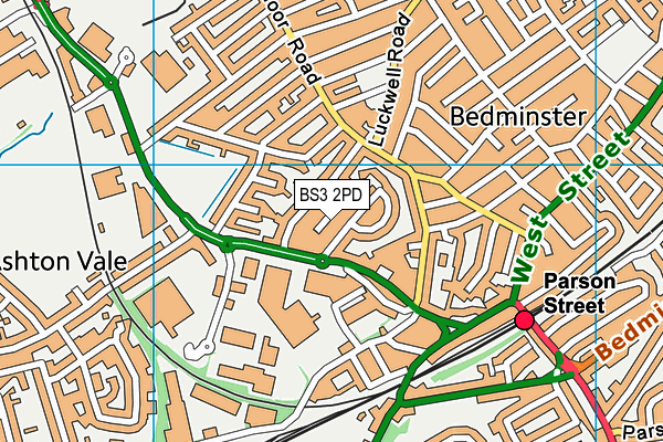 BS3 2PD map - OS VectorMap District (Ordnance Survey)