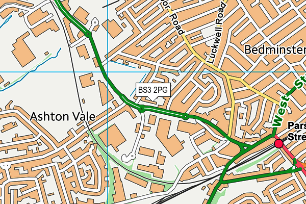 BS3 2PG map - OS VectorMap District (Ordnance Survey)