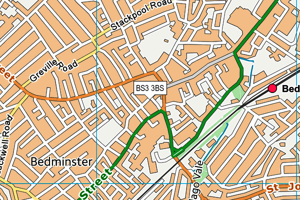 BS3 3BS map - OS VectorMap District (Ordnance Survey)