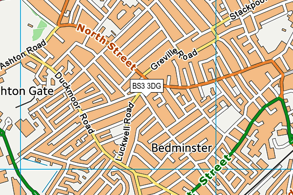 BS3 3DG map - OS VectorMap District (Ordnance Survey)