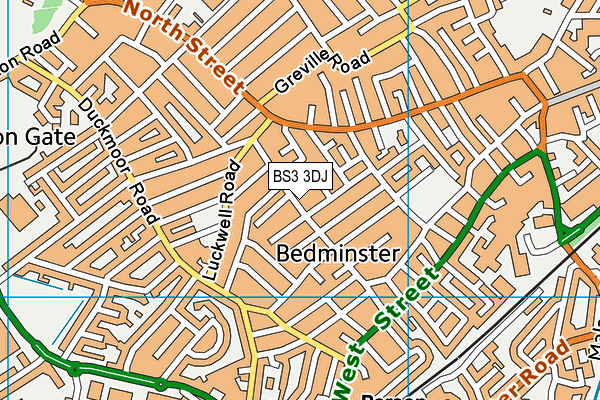 BS3 3DJ map - OS VectorMap District (Ordnance Survey)