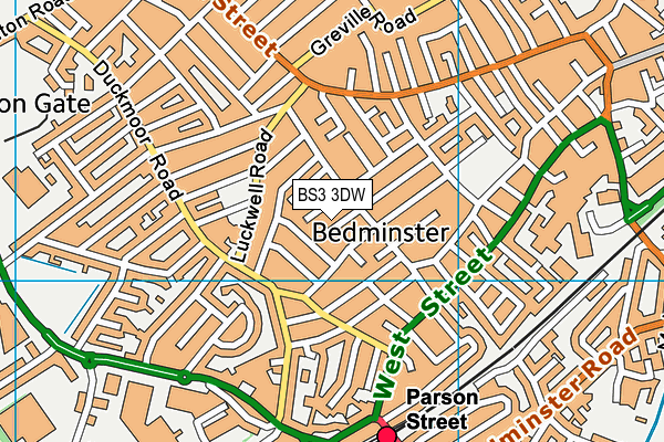 BS3 3DW map - OS VectorMap District (Ordnance Survey)