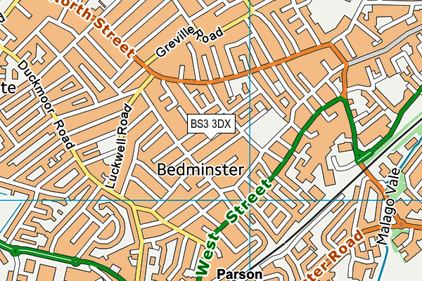 BS3 3DX map - OS VectorMap District (Ordnance Survey)