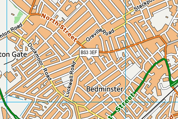 BS3 3EF map - OS VectorMap District (Ordnance Survey)