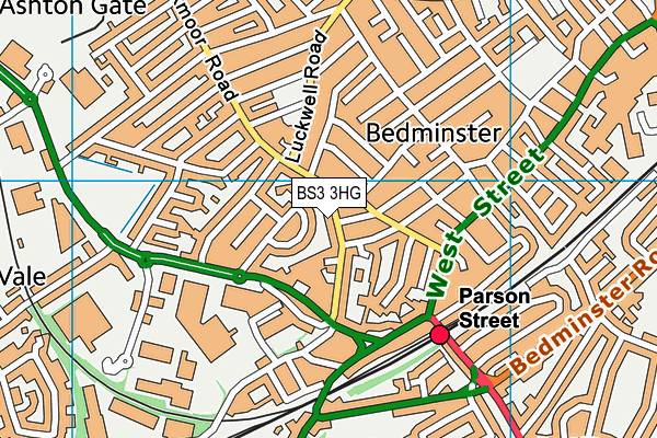 BS3 3HG map - OS VectorMap District (Ordnance Survey)