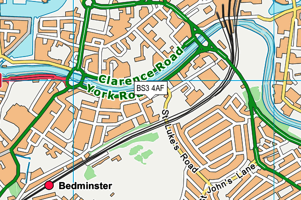 BS3 4AF map - OS VectorMap District (Ordnance Survey)