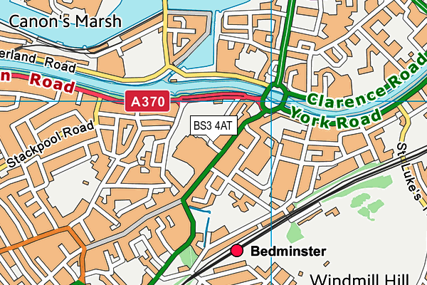 BS3 4AT map - OS VectorMap District (Ordnance Survey)