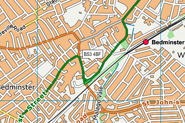 BS3 4BF map - OS VectorMap District (Ordnance Survey)