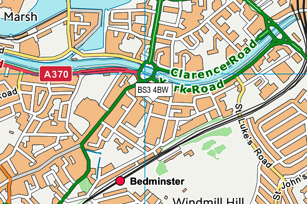 BS3 4BW map - OS VectorMap District (Ordnance Survey)