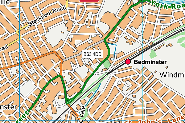 BS3 4DD map - OS VectorMap District (Ordnance Survey)