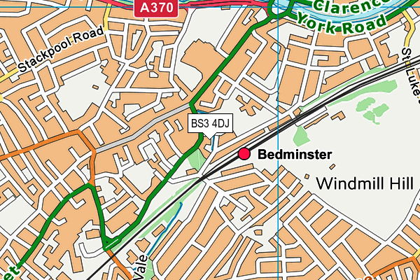 BS3 4DJ map - OS VectorMap District (Ordnance Survey)