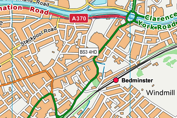 BS3 4HD map - OS VectorMap District (Ordnance Survey)