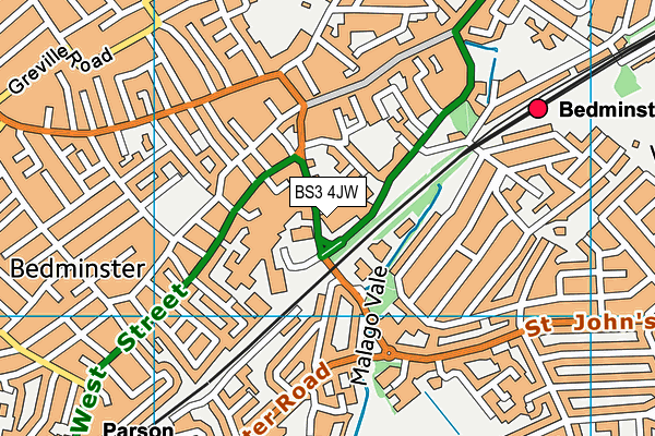 BS3 4JW map - OS VectorMap District (Ordnance Survey)