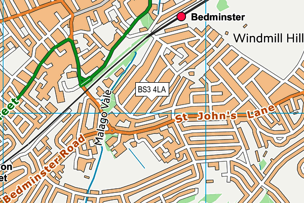 BS3 4LA map - OS VectorMap District (Ordnance Survey)