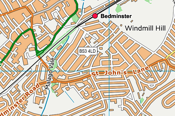 BS3 4LD map - OS VectorMap District (Ordnance Survey)