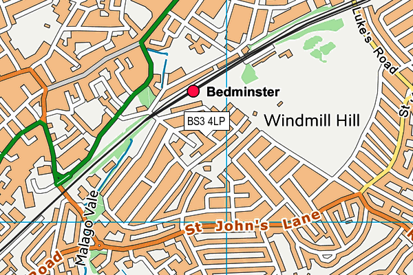 BS3 4LP map - OS VectorMap District (Ordnance Survey)