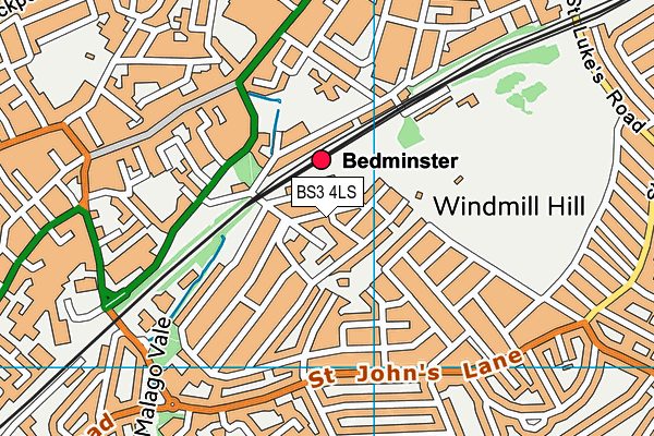 BS3 4LS map - OS VectorMap District (Ordnance Survey)