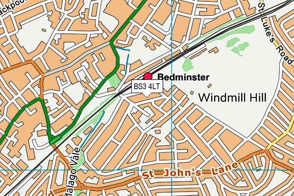 BS3 4LT map - OS VectorMap District (Ordnance Survey)