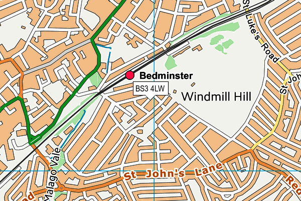 BS3 4LW map - OS VectorMap District (Ordnance Survey)