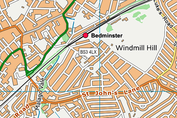 BS3 4LX map - OS VectorMap District (Ordnance Survey)