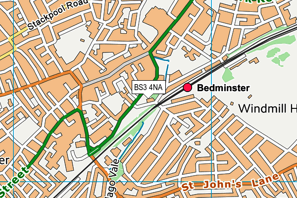 BS3 4NA map - OS VectorMap District (Ordnance Survey)