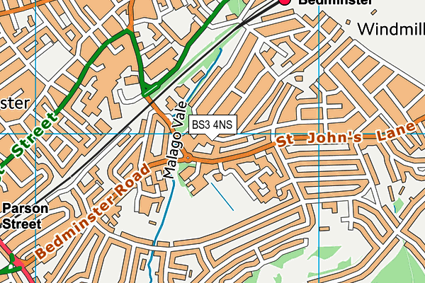 BS3 4NS map - OS VectorMap District (Ordnance Survey)
