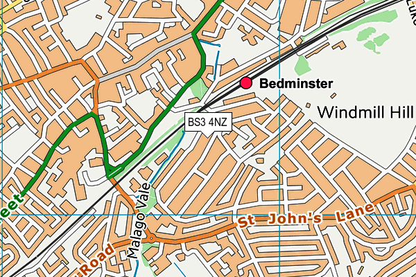 BS3 4NZ map - OS VectorMap District (Ordnance Survey)