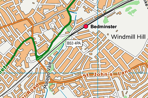 BS3 4PA map - OS VectorMap District (Ordnance Survey)