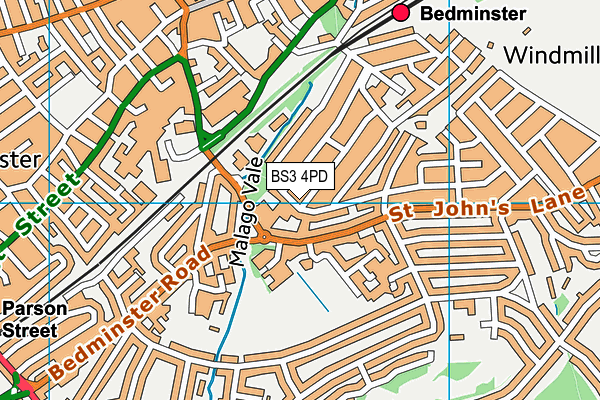 BS3 4PD map - OS VectorMap District (Ordnance Survey)