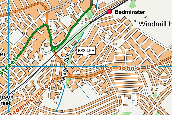 BS3 4PE map - OS VectorMap District (Ordnance Survey)