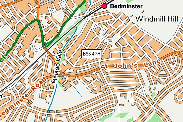 BS3 4PH map - OS VectorMap District (Ordnance Survey)