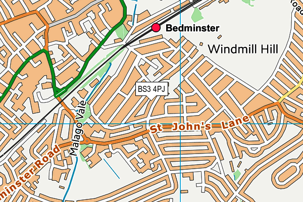 BS3 4PJ map - OS VectorMap District (Ordnance Survey)